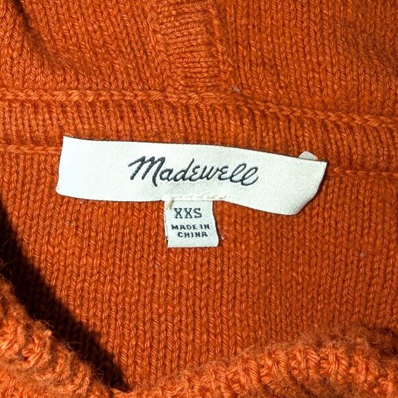 Madewell | Clairview Hoodie Sweater in Maple Glow Rust Orange | Size XXS - Picture 5 of 11